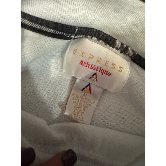 VTG Express Athletique Sweatshirt 90s Crewneck White Black Woman Sz:Medium - Picture 3 of 5